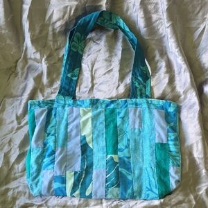 Patchwork Blue and Green Tote Bag